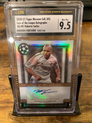 ROBERTO CARLOS AUTO 2020-21 Topps Museum /99 CSG 9.5 Real ROBERTO CARLOS AUTO 2020-21 Topps Museum /99 CSG 9.5 Real