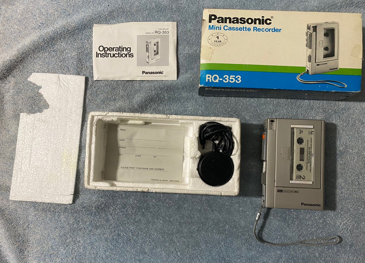 Panasonic Model RQ-353 Mini Cassette Player Recorder Original Box