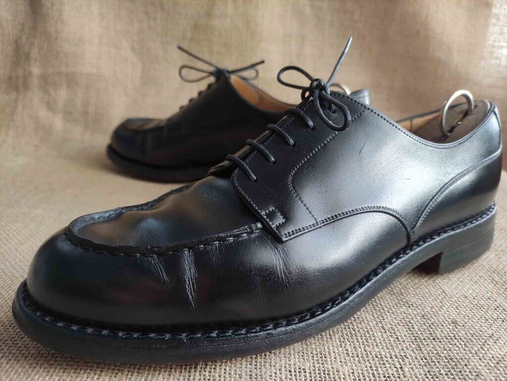 J.M. WESTON 641 Men's Black Leather Golf Derby Shoes Size UK J.M. WESTON 641 Men's Black Leather Golf Derby Shoes Size UK