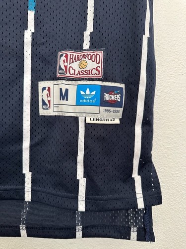 NBA Houston Rockets Olajuwon 34 Jersey Navy Hardwood Classics Adidas M +2 Stitch - Picture 4 of 8