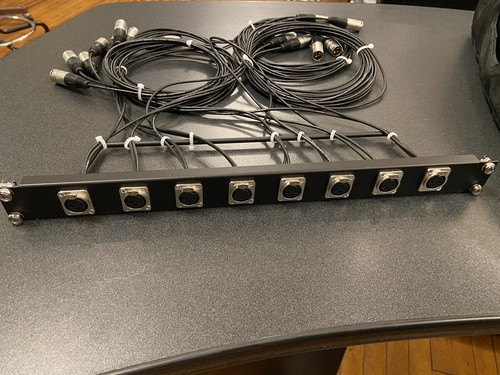 8 Channel Ear Splitter Rack Mount with 5ft/10ft Microphone Splitter Snake - Picture 3 of 3