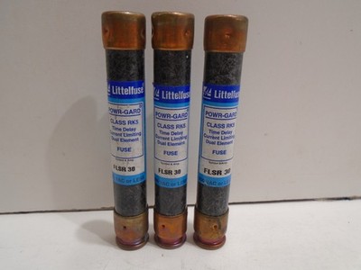 (LOT OF 3) LITTELFUSE FLSR30 POWR-GARD FUSE 30A 600VAC CLASS RK5