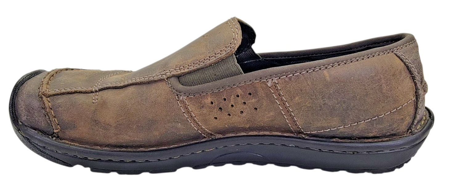 Scarpe casual mocassino Keen Dillon uomo slip on in pelle marrone taglia 8 5