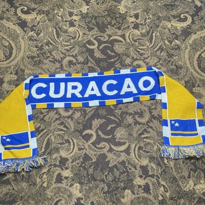 Curacao Curaçao Soccer Scarf Licensed New Blue Yellow Double Sided New