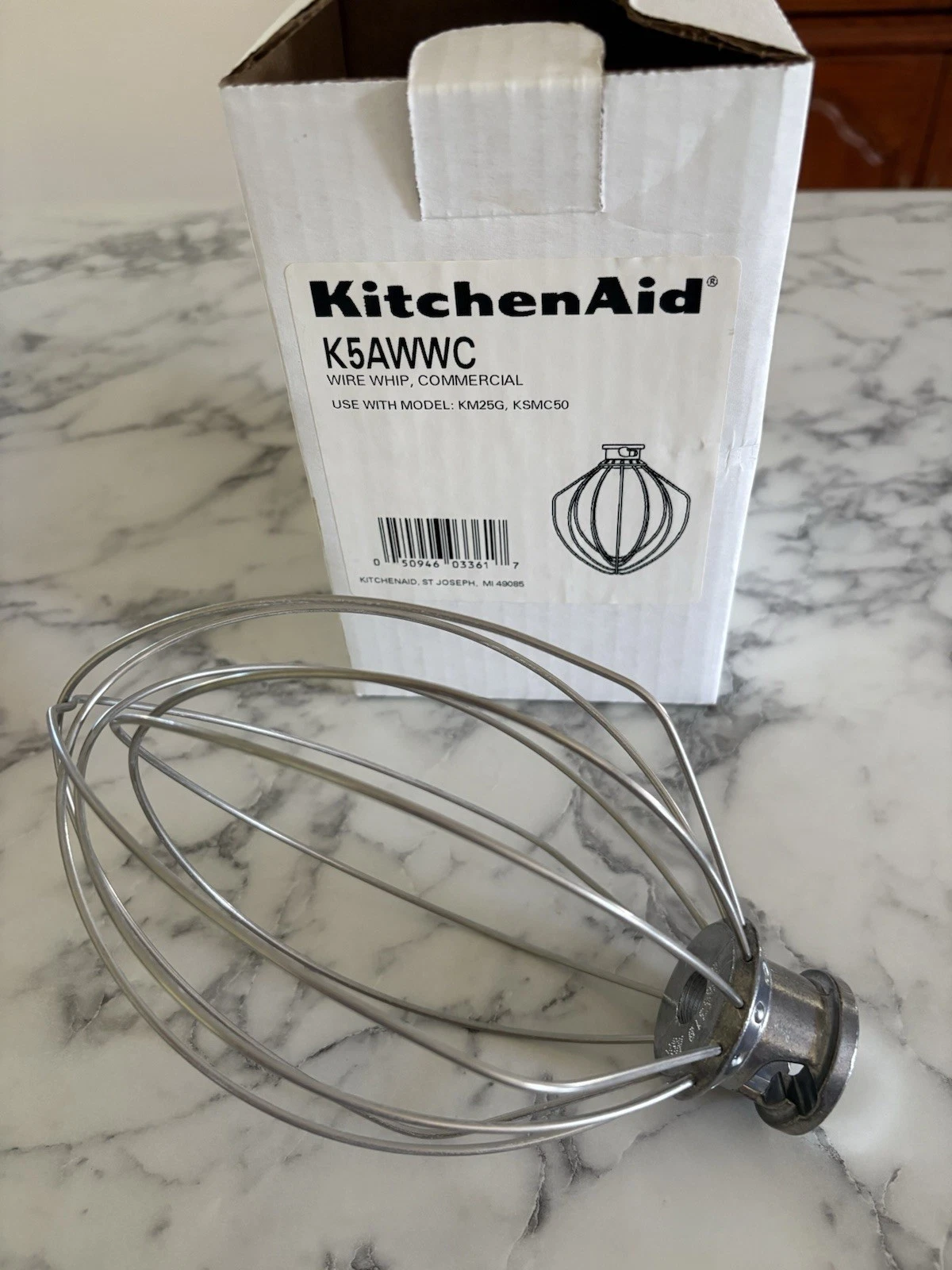 Kitchenaid Mixer Attachment Stainless Steel Wire WhipCommercial K5AWWAC