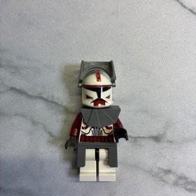 Commander Fox P1- Dark Bluish Gray Visor, Pauldron, and Kama sw0202a