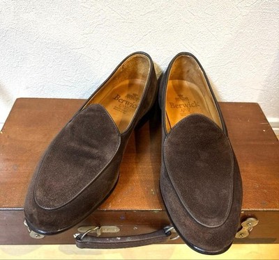 Berwick 1707 Herren Wildleder Halbschuhe Dunkelbraun 25,5 cm Near Mint Schuhe