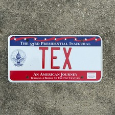 Plaque d'immatriculation inaugurale Vanity Washington DC 1997 inauguration Clinton TEX