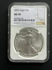 2023 $1 American Silver Eagle NGC MS70 Brown Label