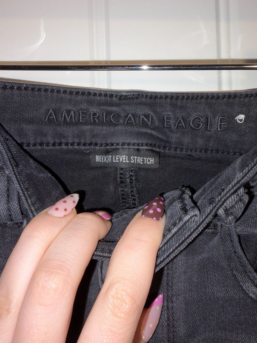 American Eagle High-Rise Jegging Ankle Jeans with Zipper Hem in Washed Black, photo 7