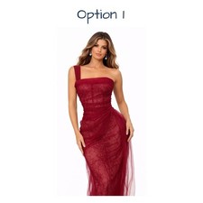MSRP $89 ✨ AILIMII One-Strap Goddess Lace Gown – Garnet Red | NWT ✨SAME DAY SHIP