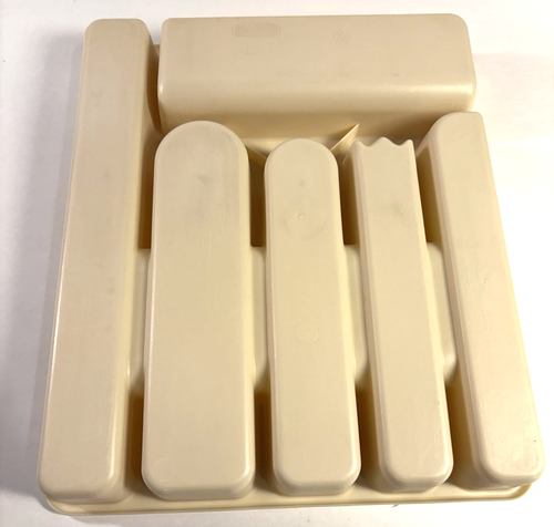 Vintage Rubbermaid Utensil Silverware Organizer Tray #2925 Almond Plastic 1990’s - Picture 5 of 9