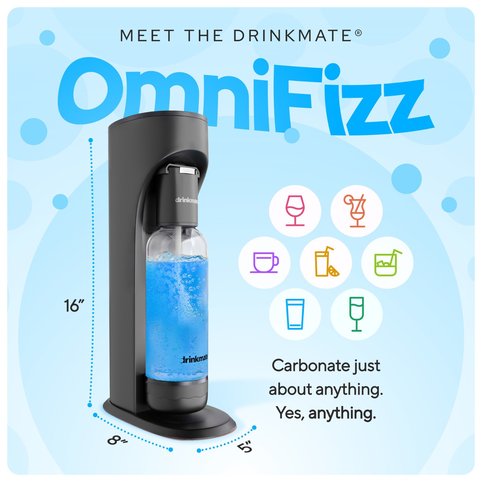 Drinkmate OmniFizz Soda Maker | SPECIAL BUNDLE | Carbonates ANY Drink