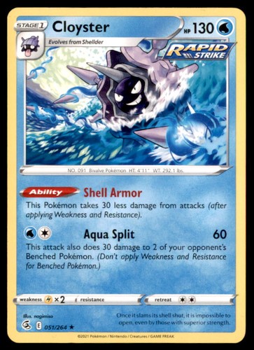 Pokemon Cloyster 51/264 Fusion Strike Non-Holo 4 Card Lot