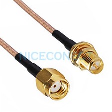 RP-SMA male straight to RP-SMA female bulkhead Pigtail jumper cable RG316 20cm