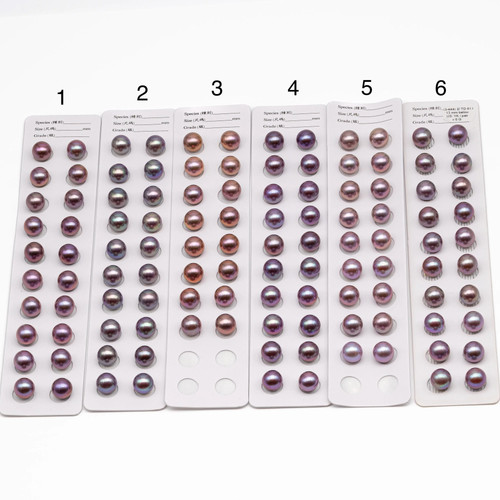 9-13mm Matching Pair Edison Pearl with Natural Colors and High Lusters, 1 Pair, - Picture 3 of 27