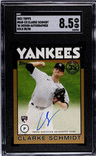 Clarke Schmidt 2021 Topps Rookie RC Auto Gold Parallel /50 1986 SGC 8.5 Yankees
