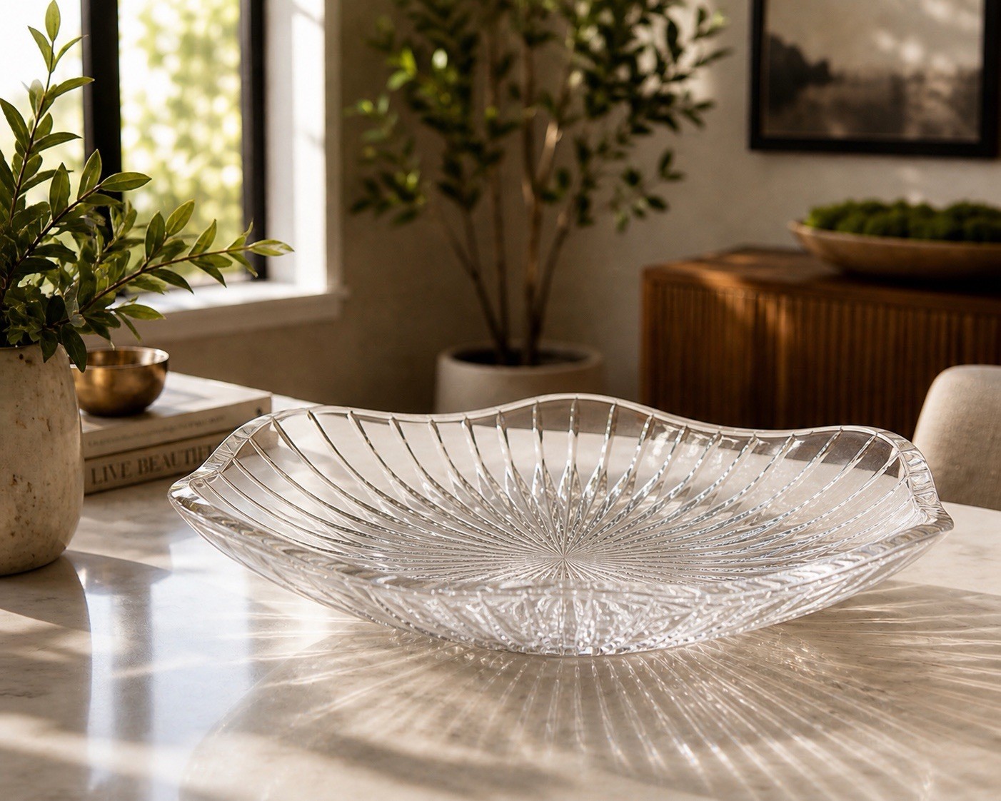 Elegant Mikasa Park Lane Centerpiece Crystal Bowl 11 1/2&rdquo; 