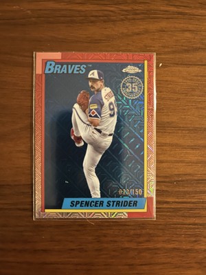 2025 Topps Series 2 Spencer Strider Mojo Refractor Blue 033/150