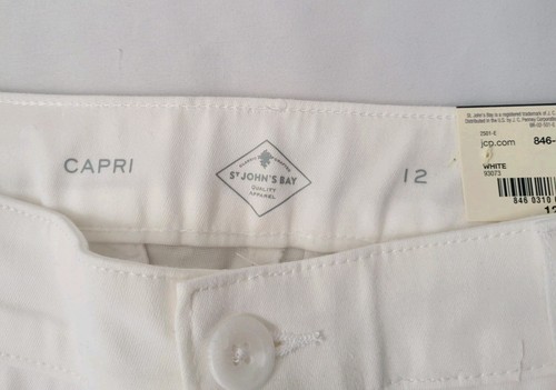 Caprihose Gr. 12 weiß Stretch Midrise - Secretly Slender St John's Bay Damen - Bild 5 von 11