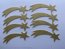 Glitzer gold Sternschnuppe aus moosgummi. Weihnachten basteln