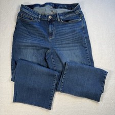 J.Jill High Rise Wide Leg Crop Raw Hem Jeans Women 16p Stretch Denim Capsule