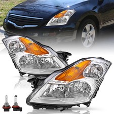 Halogen Headlight Assembly for 2007-2009 Altima Chrome Housing Amber Reflector