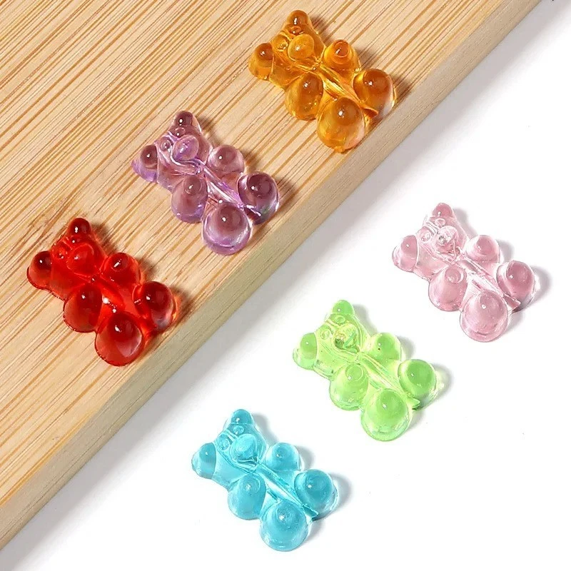 50pcs Gummy Teddy Bear Acrylic 3D Beads Sweet DIY Jewellery Making Accessories - Image 3 of 4