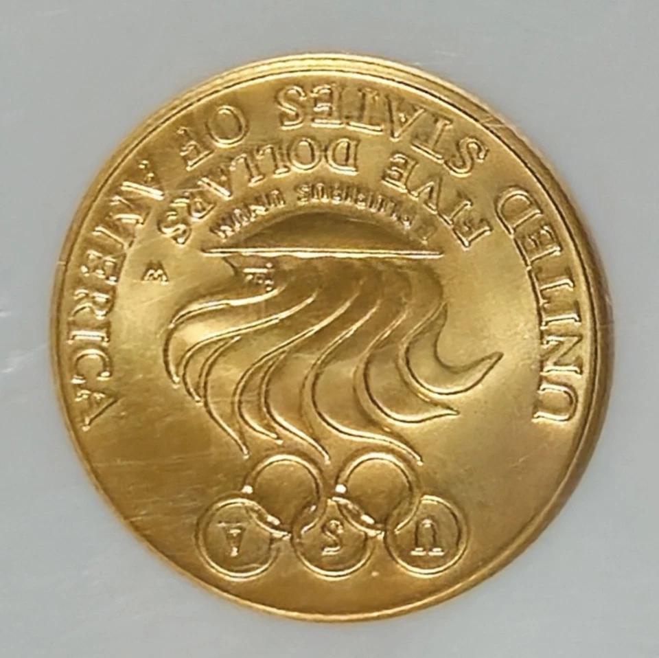 FREE GOLD !!! 1988 W Olympics $5 Gold Commemerative Coin MS 69 NGC - Image 2 of 4