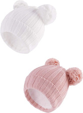 Winter Warm Knitted Baby Hats for Girls Pom Pom Kid Toddler Boys Beanies Cap wit