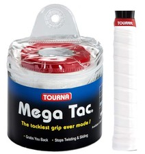 Tourna Mega Tac Extra Tacky Tennis Racket Overgrip White 30-Pack - Max Grip  Co