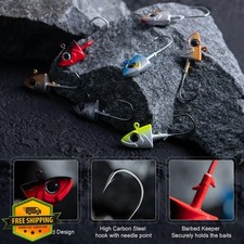 Goture Swimbait Jig Heads Colored Lead Hooks Freshwater Saltwater Bass Trout