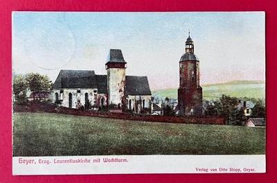 AK GEYER im Erzgebirge 1912 Laurentius Kirche mit Wachtturm    ( 167149
