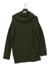 COS Women's Jumper S Green Wool with Polyamide, Elastane Roll Neck Pullover