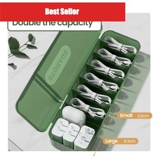 Cable Storage Box 7 Compartments Cord Organizer Case for Home Travel