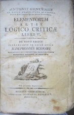 Elementorum Artis Logico Criticae Books V. New Edidit Plurimisque In Locis A