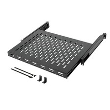 1U Sliding Rack Shelf,4-Post Vented Rack Mount Shelf,13.8in Deep with Adjusta...