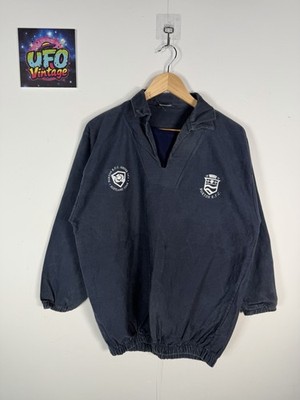 Vintage Burton RFC Training Drill Top Herren Small Relaxed Navy 80s Original Vneck