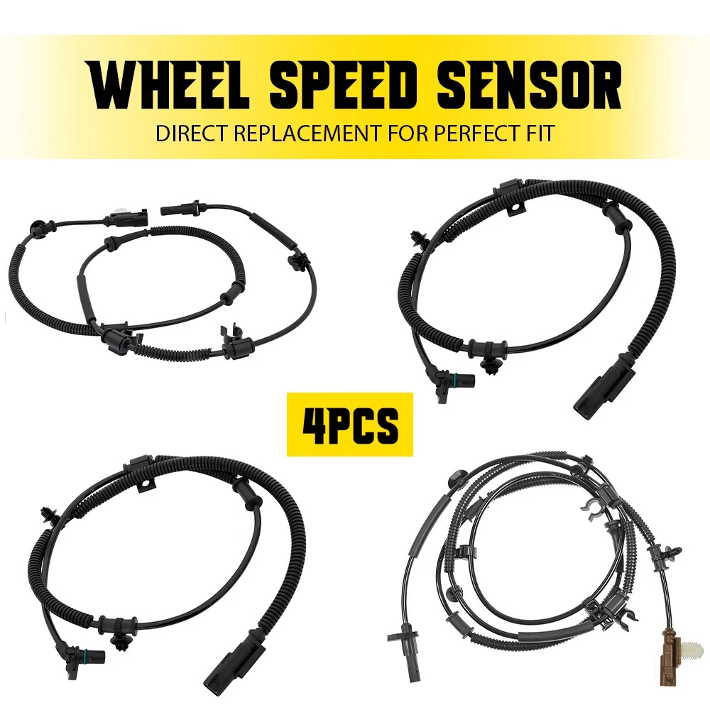 4PCS ABS Wheel Speed Sensor Kit for Chevy Equinox 2010-2017 & GMC