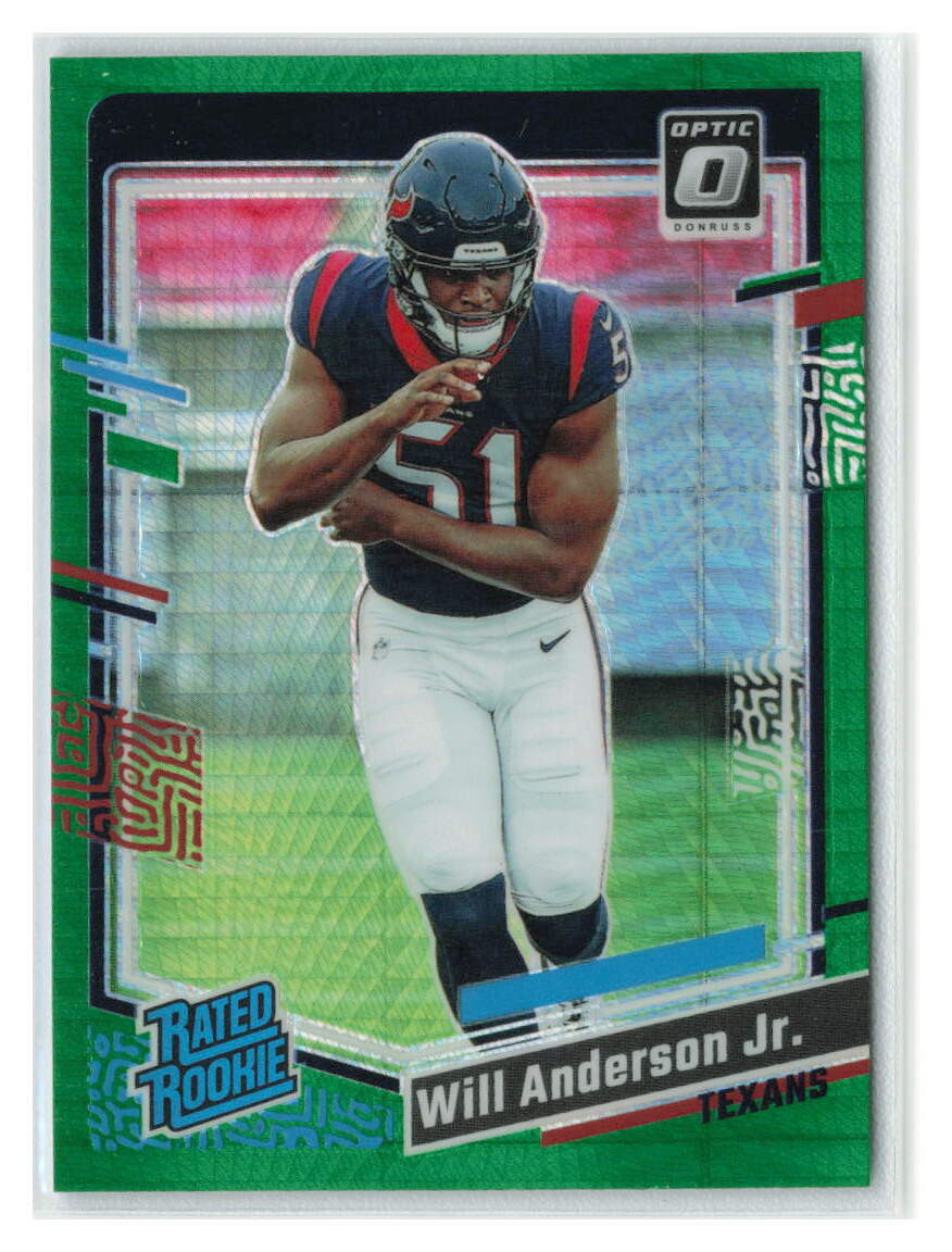 Will Anderson Jr. 2023 Donruss Optic Green Hyper RC Rookie #246-TEXANS