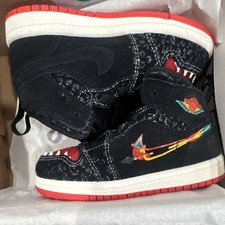Jordan 1 Mid SE TD Black Red White High Top Baby Shoes 7C DN5120 001