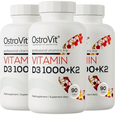 VITAMIN D3 1000 IU + K2 - 90-180 Tablets   Muscle Function Support Immune System