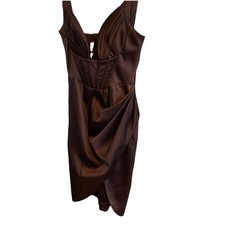 House of cb “Faye” chocolate satin corset dress size M 