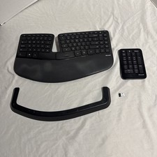 Microsoft Sculpt Ergonomic Wireless Keyboard Model 1559 w/Dongle Numpad TESTED
