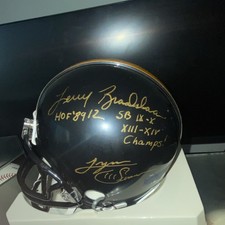 Mini helmet Signed by Terry Bradshaw, Lynn Swann, Franco Harris & Rocky Bleier