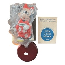 Disney Grolier Its A Small World Little Geisha  Minnie Figurine Statue Wood Base