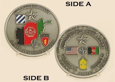Task Force Southeast Operation Resolute Support Challenge Coin  3#B