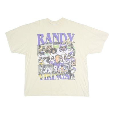 GAME CHANGER Herren T-Shirt creme Randy Moss Minnesota Vikings Grafik XL kurz