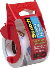 Heavy Duty Shipping Packaging Tape 1 Roll with Dispenser 1.88" x 22.2 Yards