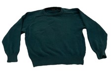 Vintage Eddie Bauer Green Cotton Knit Crew Neck Pullover Sweater Men's M 80s 90s